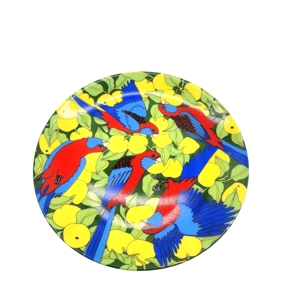 BARBARA Swarbrick Crimson Rosellas Parrot Bird Plate - Australia Made